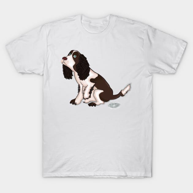 Cute English Springer Spaniel Drawing T-Shirt by Play Zoo